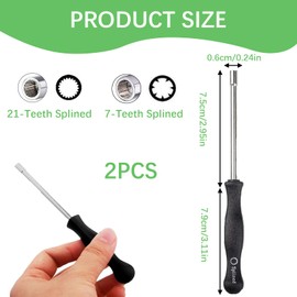 2 PCS Splined Carburettor Adjustment Screw Driver Tool, 21-Teeth & 7-Teeth Carburetor Screwdriver Engine Adjustment Tune-up Adjusting Tool, for Trimmer Weed Eater Brushcuter Chainsaw Blower Lawn Mower