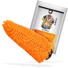Nuke Guys XL Chenille Wash Mitt - Ultra Soft Microfiber Car Wash Mitt - Lint Free & Scratch Free Car Wash Mitt - Orange