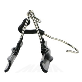 NAHANCO CP200HU 10” Non Slip Metal Skirt Pant Hanger with Rubberized Clamp, Black (Pack of 12)