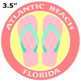 Athena Brands Flip Flops Atlantic Beach - Car Truck Window Bumper Graphics Sticker Decal - Lobster Claw Red