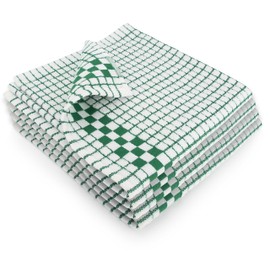 Fecido Classic Kitchen Dish Towels with Hanging Loop - Set of 4, Dark Green