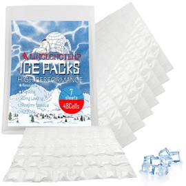 LINGLONGTEMP Ice Packs for Lunch & Shipping, Reusable Dry Ice Packs with Flexible Ice Pack Sheets,Leakproof and Long-Lasting, Ice Mat Cube Sheets for Food Fresh and Beverages Cold (336Packs 7Sheets)