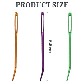 3pcs Bent Tapestry Needles,Aluminum Large-Eye Blunt Yarn Needles,Wool Needles for Sewing up Knitting,Sewing Knitting Needles Sewing Needles Wool Macrame Needle for Hand Stitch DIY Crafts(3 Colors)