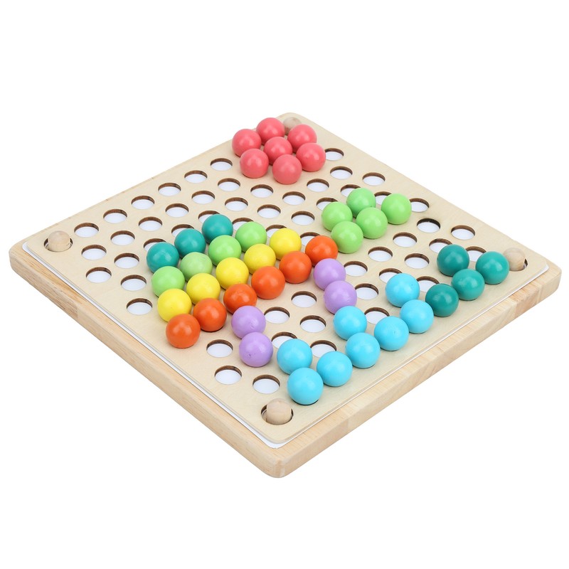 Children Wooden Clip Beads Puzzle Board Hands Brain Training Bead