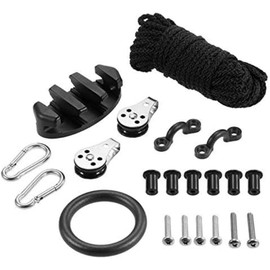 JT-HLM Kajak Kanu Anker Trolley Kit Augen Wellnut Schrauben Kajak Zubehör Zig Zag Cleat Rigging Ring Riemenscheiben DIY Boot 9 m Seil