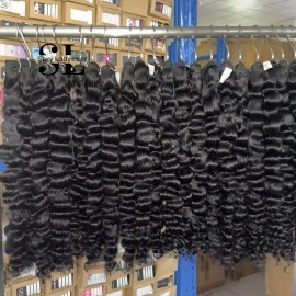 Wholesale Raw Cuticle Aligned Hair Straight Natural Body Wave Silky Burmese Curly Extension Raw Cambodian Hair Vendorcolor: natural wave 1 piece, Stretched Length: 10 Inches