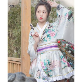 Lady Lazy Kimono Dress, Dress, Cosplay, Mini Length, Kimono, One Size Fits All (White)