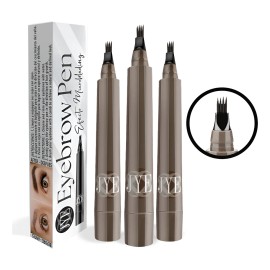 Jye Boligrafo Microblading Efect Color Gris Cafe Eyebrow 3pz
