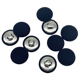 MMvolesy Tela azul marino cubierta con botones redondos de vástago de metal para trajes vestidos, blusas, camisas de costura, 25 mm, 10 unidades