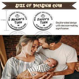 Baby Gift New Parents Decision Coin, Pregnancy Gifts New Born Baby Bifts, New Parents Gifts Couples Gift Ideas for First Time to be Daddy Mummy for Thanksgiving Fathers Day, Double Sided