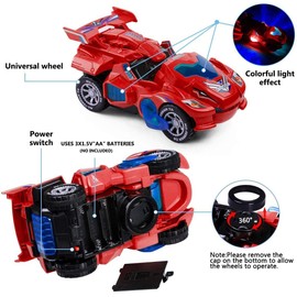 Electric Automatic Dinosaur Transforming Car with Flashing Lights and Sound for 3-7 Years Old Boys Girls Educational Toy Birthday Xmas Gifts for Kids