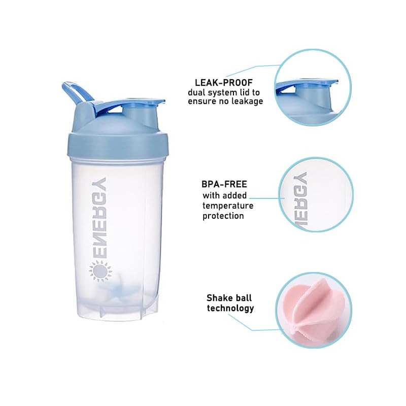 chenqi Protein Shaker Cup with Mixer Ball Gym Shaker Bottle