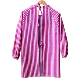 Aiuem Cotton Apron, Women's, Apron with Sleeves, Men's, Long Sleeve, Waterproof, Striped Unisex, red