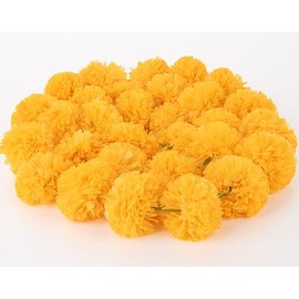 RAINFLOW 5PCS Marigold Garland for Decoration - Marigold Flowers Garlands for Indian Diwali Day of The Dead Decorations, Indian Weddings (Each 5 Feet, Orange)