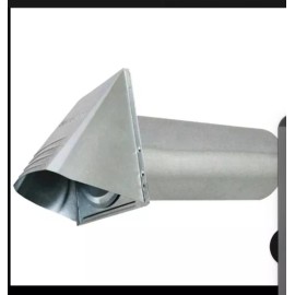 Deflecto Lot of 12 - Deflecto Dryer Vent Wide Mouth Galvanized Vent Hood  Pipe Silver 4"