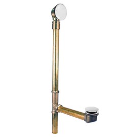 Westbrass Illusionary Ball Joint Overflow with Tip-Toe Drain, Powder Coat White, 7982420HBJ-50