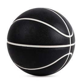 MINDCOLLISION 5/6/7 smile basketball, PU soft leather basketball, good dribbling and shooting, birthday, suitable for indoor and outdoor play,Black,No. 7