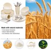36pcs Wheat Straw Dinnerware Sets, Unbreakable Reusable Kitchen Cups Plates