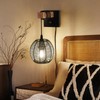 HYMELA N01 100% Dimmer Wall Sconce with Hand Woven Rattan