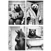 Papierkind Set of 4 Posters - Bear on Toilet &