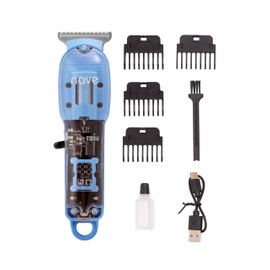 Nave Rechargeable Beard and Hair Trimmer for Men – Cordless Grooming Kit with LED Display, Quiet Operation & Precision Cutting, (Blue)