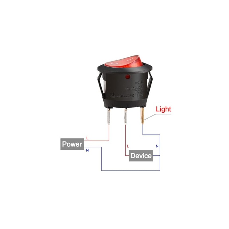CABLEPELADO Rocker Switch 2 Way 3 Way Switch 3 Pole