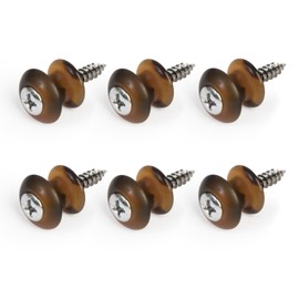 Waverly Guitar Strap Button, Dark Tortoise Button, Chrome Screw - 6 Pack