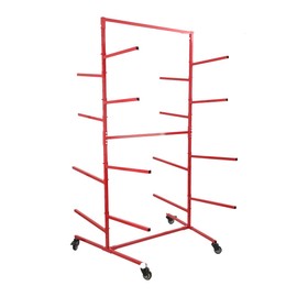 YILIKISS Floor Mobile Bumper Storage Rack, Double Sided Auto Body Parts Management Storage Rack, Adjustable Automotive Paint Repair Bumper Stand 8 Bars, Parts Storage Pannel Tree