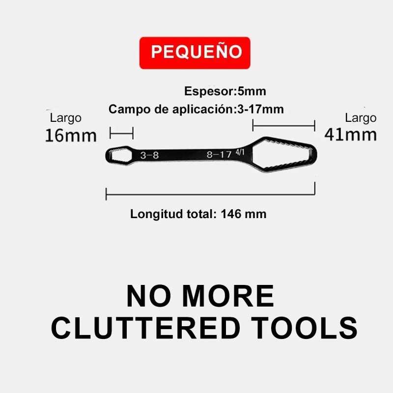 Llave Inglesa Universal Ajustable Doble Boca 15cm+24cm 2 Pzs