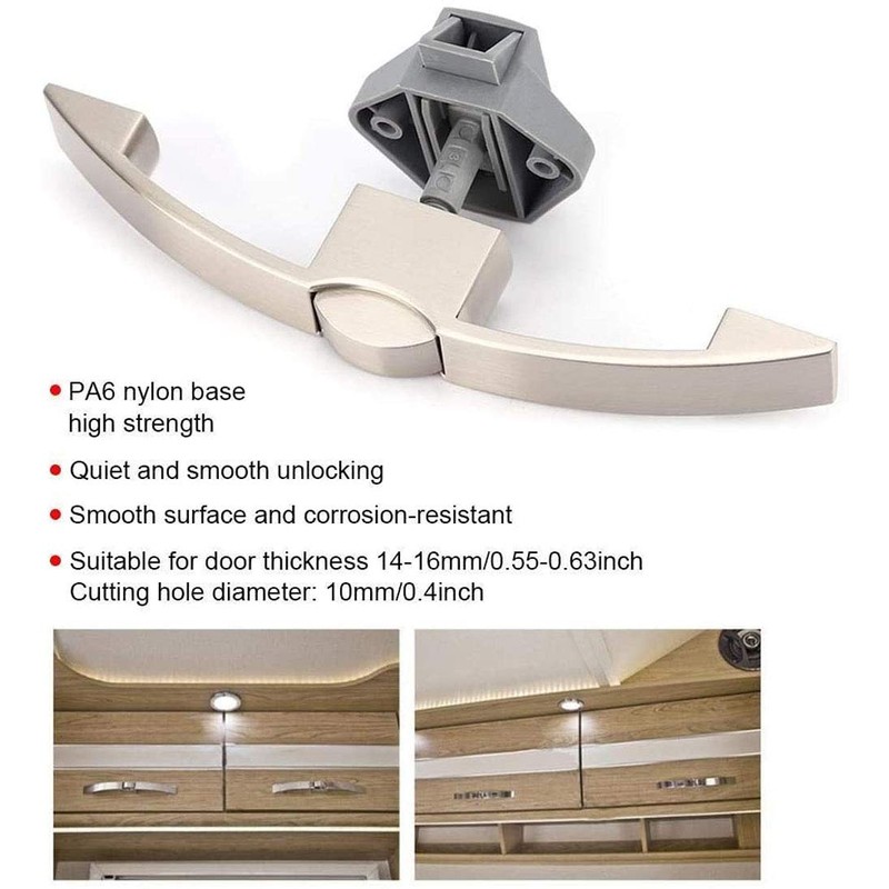 POFET Arc Push Button Pull Catch Lock Furniture RV Cabinet