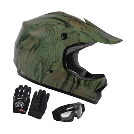 TCMT DOT Motocross ATV Dirt Bike MX Motorcycle Youth Kids Offroad Street Full Face Helmet Gear Combo Gloves Goggles