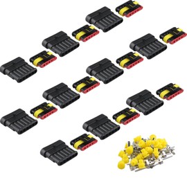 Futheda 10pcs 6 Pin Way Waterproof Connector IP67 Supersealed PA66 Nylon Housing Series Terminal Sockets AC/DC Plug for Motorcycle Scooter Car Truck Quad Bike Caravan Marine Jet Ski Boats