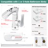 PARLOS Waterfall Bathroom Faucet with Swivel Spout, Single Handle Vanity