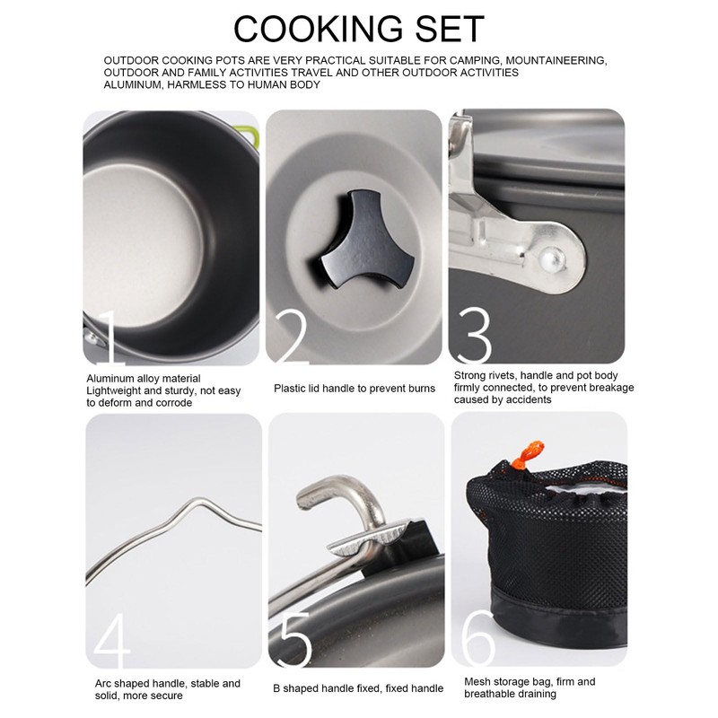 Camping Hanging Topf mit Großer Kapazität Aluminiumlegierung Leichtes Gewicht Im