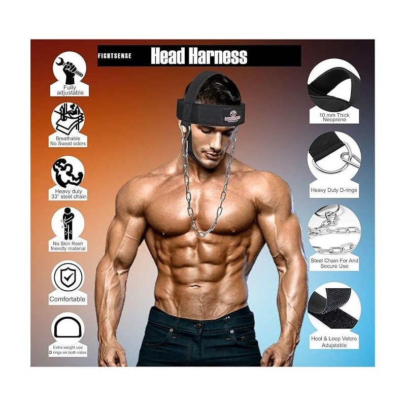 Fightsense Neck Harness for Training Padded & Adjustable Strap with