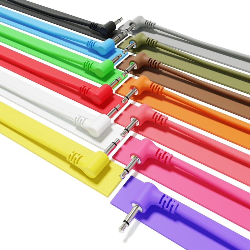 ExcelValley - Right Angle Mono Modular Patch Cables TS 3.5mm