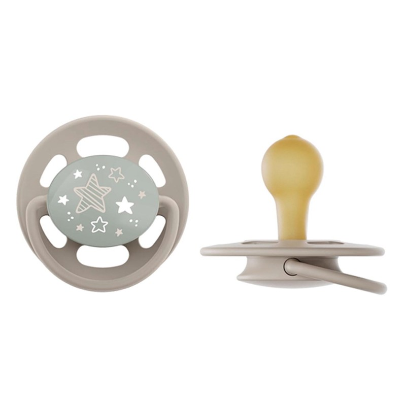 NIP Cherry Round Dummy Night 0-6 Months, Luminous Dummy, from
