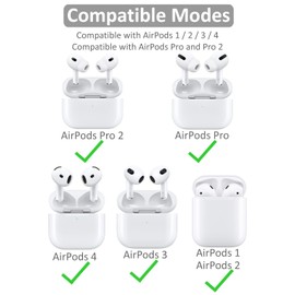 IiEXCEL Compatible with AirPods 4 Ear Hooks, Replacement 360 Angle Rotation Adjustable Length Anti-Slip Sport Earhooks Wing Tips Holder Compatible with AirPods 3 / AirPods Pro 2-3 Color