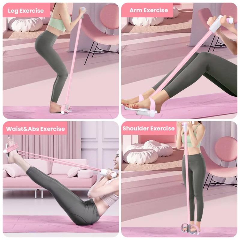 Workout Pedal Puller Resistance Band with Intelligent Counting, Stirrup Puller