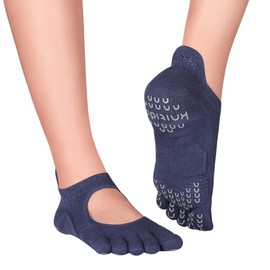 Knitido + Kumo Yoga Pilates Barre Toe Socks with ABS, Indigo (55)