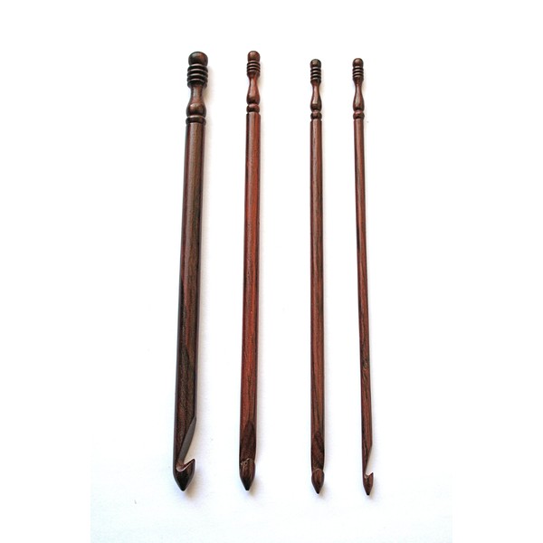 Rosewood Crochet Hooks - Set of 4 | Sizes -