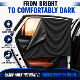 Magnetic Car Window Shades, Blackout UV Protection, 2 Pack