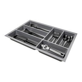 SO-BOX 2 Cutlery Tray Width 30.9 cm, Depth 46.2 cm with Silver Grey Canvas Structure for Drawers up to July 2012 by Nobilia with a Width of 40 cm