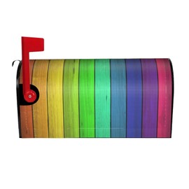 YIDUODUOX Colored Wood Magnetic Mailbox Cover Garden Yard Home Decor for Outside Standard Size-18"X 21"