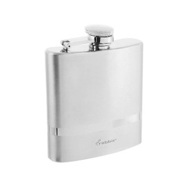 Rabbit Polished 6 Fl. Oz. Stainless Steel Pocket Flask, 18/8 Stainless Steel, Leak-Proof, Portable Hip Flask for Liquor - Discreet Alcohol Flask, Dishwasher Safe