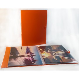 Aozznest 1000-Piece Puzzle Storage Folder with Durable Metal Rings, 16 Large-Capacity High-Definition Scratch-Resistant Plastic Pockets (Orange), Storage Accessory for Adult Puzzle Enthusiasts