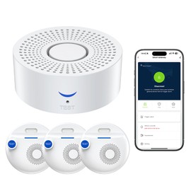 Nuleto WiFi Water Leak Detector 1s,Smart Water Sensor Alarm,Water Alarm with SMS,Phone Call,APP Push,492ft for Home,Basement,Kitchen,3 Pack,2.4G WiFi Only