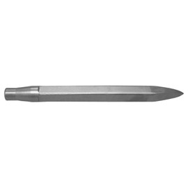 12" Long Flat Moil Point Chisel - Jumbo Rivet Buster Style Shank Made in the USA by Champion Chisel - Popular in Construction & Concrete Demolition Due to Power to Weight Ratio of the Hammer