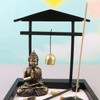Sitting Buddha Ornament Statue Resin Zen Sand Garden Meditating Sculpture