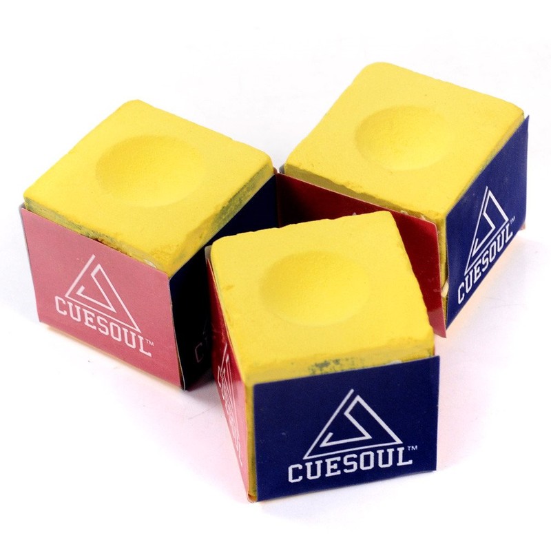 CUESOUL 3 PCS Billiard Chalk, Snooker Cue Chalk (Yellow)